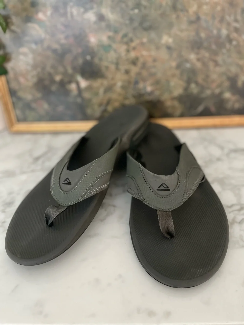 REEF Fanning Bottle Opener Sandals Flip Flop Gray Mens Size 13
